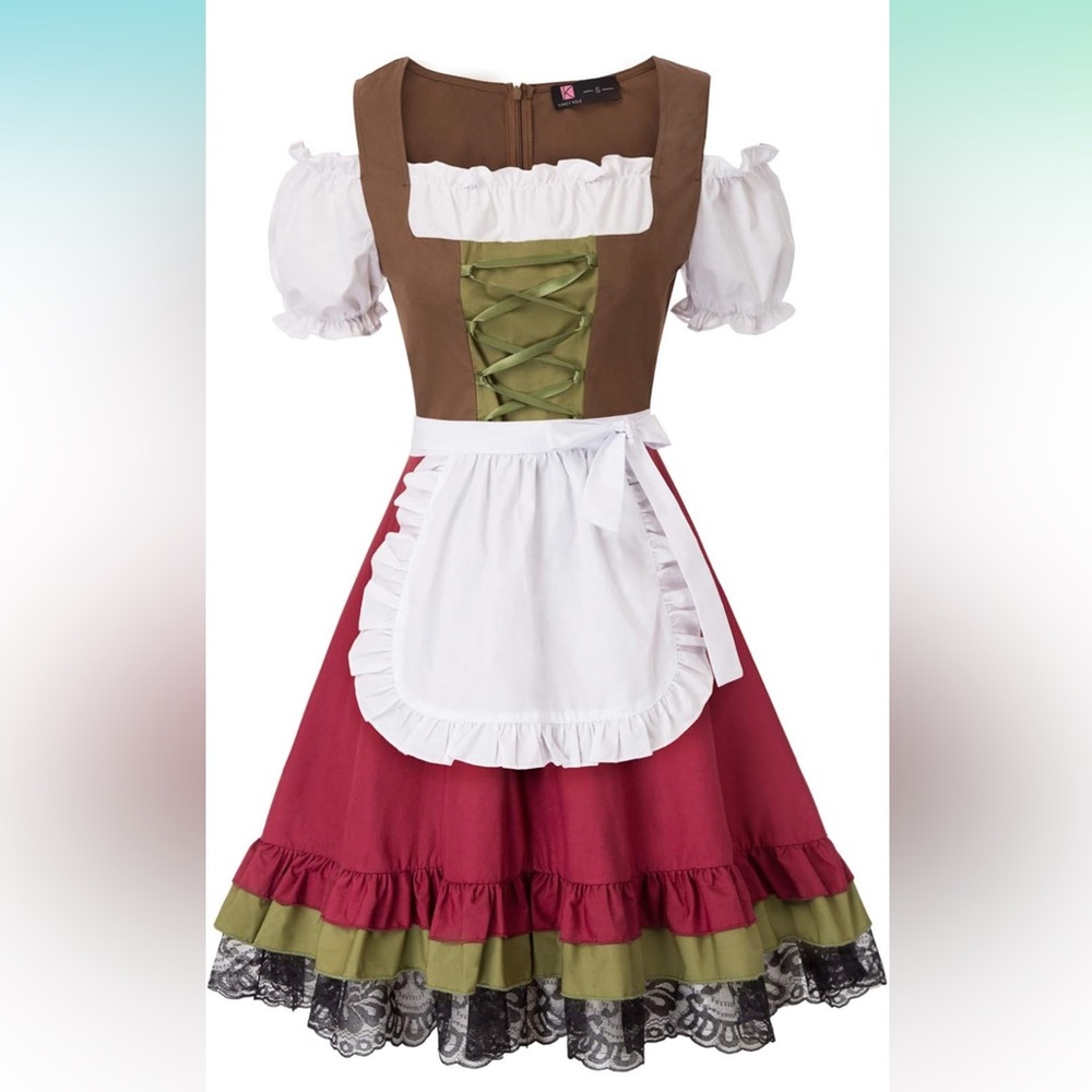 Women’s Oktoberfest Traditional German Dirndl Dress with Apron New
